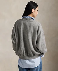 Polo Ralph Lauren Women's Embroidered-Crest Fleece Crewneck