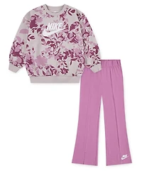 Nike Little Girls 2-Piece Floral Camo Sweatshirt and Leggings Set