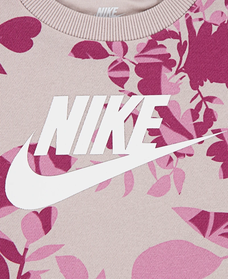 Nike Toddler Girls 2-Piece Floral Camo Crewneck Sweatshirt and Leggings Set