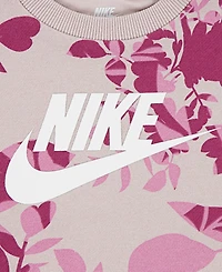 Nike Toddler Girls 2-Piece Floral Camo Crewneck Sweatshirt and Leggings Set