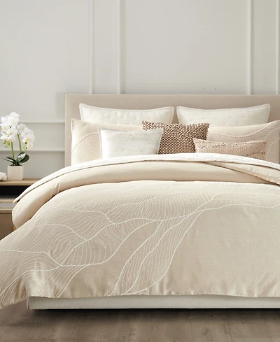 Donna Karan Home Dune Embroidered Duvet Cover, Queen