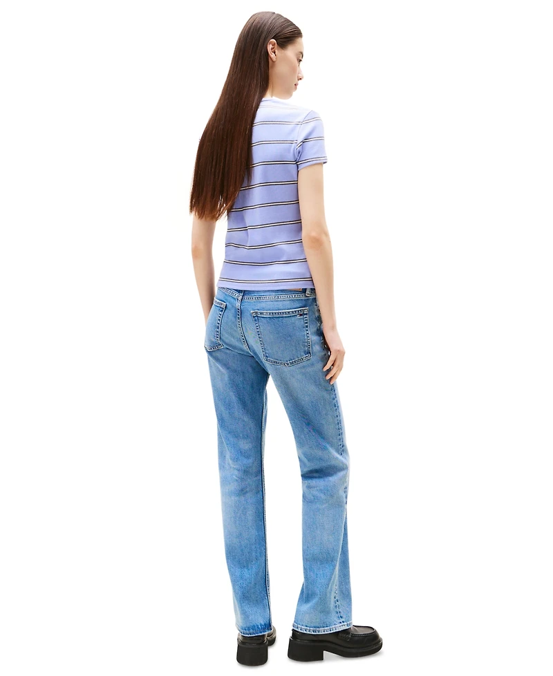 Tommy Jeans Women's Slim Essential Ribbed Badge T-Shirt