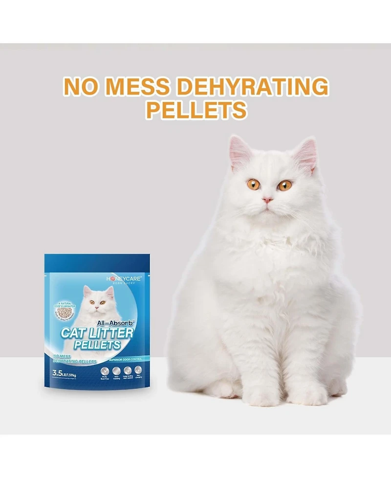 HoneyCare All-Absorb Zeolite Mineral Cat Litter Pellets, Long-Lasting Odor Control and Non-clumping, 28 Lbs