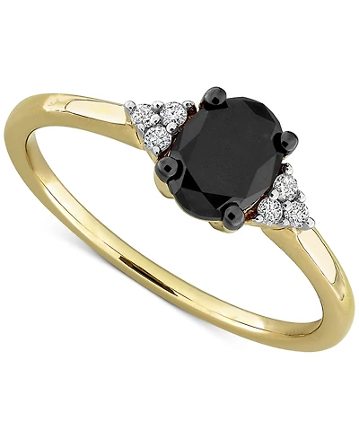 Black Diamond Oval Engagement Ring (1 ct. t.w.) 14k Gold
