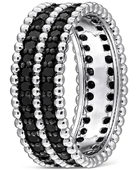 Black Diamond Double Row Beaded Eternity Band (1-1/6 ct. t.w.) 14k Gold