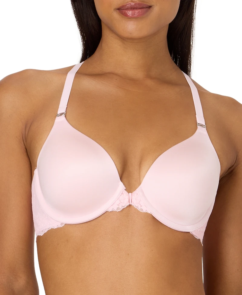 Maidenform One Fab Fit Lace T-Back Shaping Underwire Front Close Bra 7112