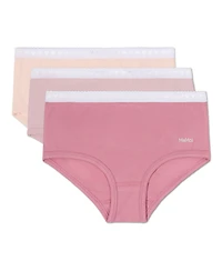 MeMoi Big Girls 3 Pair Pack Solid Chromatic Rose Briefs