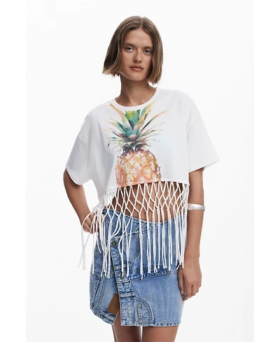 Desigual Women's Pineapple cropped T-shirt