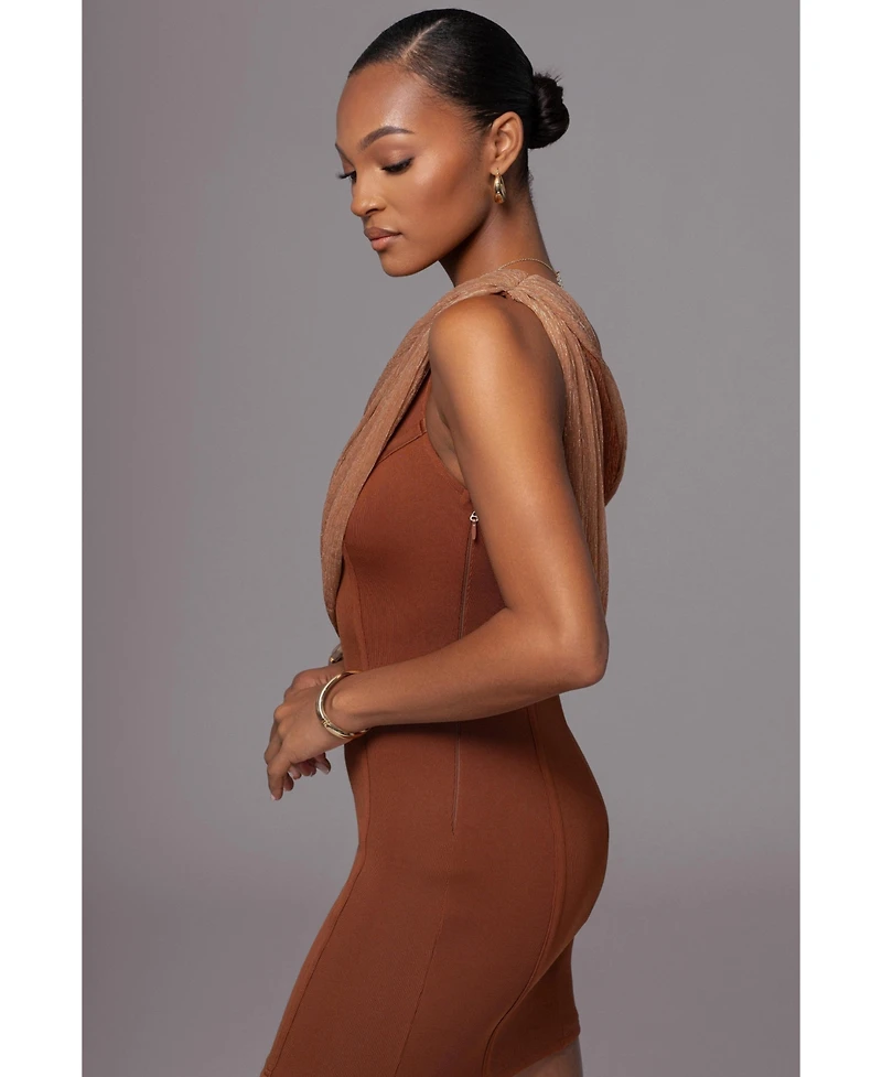 Jluxlabel Women's Asymmetric Drape Mini Dress