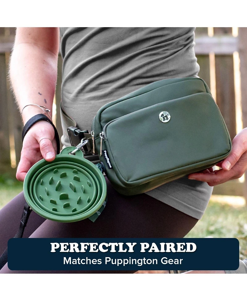 Slow-Feeder, Non-Skid, Bpa-Free Silicone Travel Dog Bowl