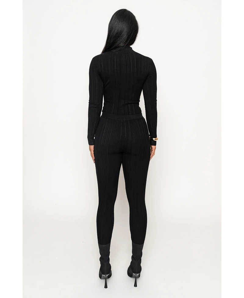 Jluxlabel Women's Ribbed Mock Neck Top