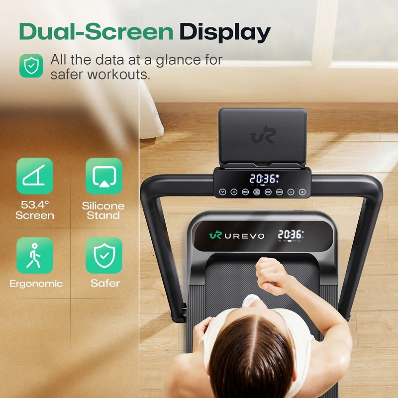 Urevo Climber Smart Treadmill with 9% Auto Incline
