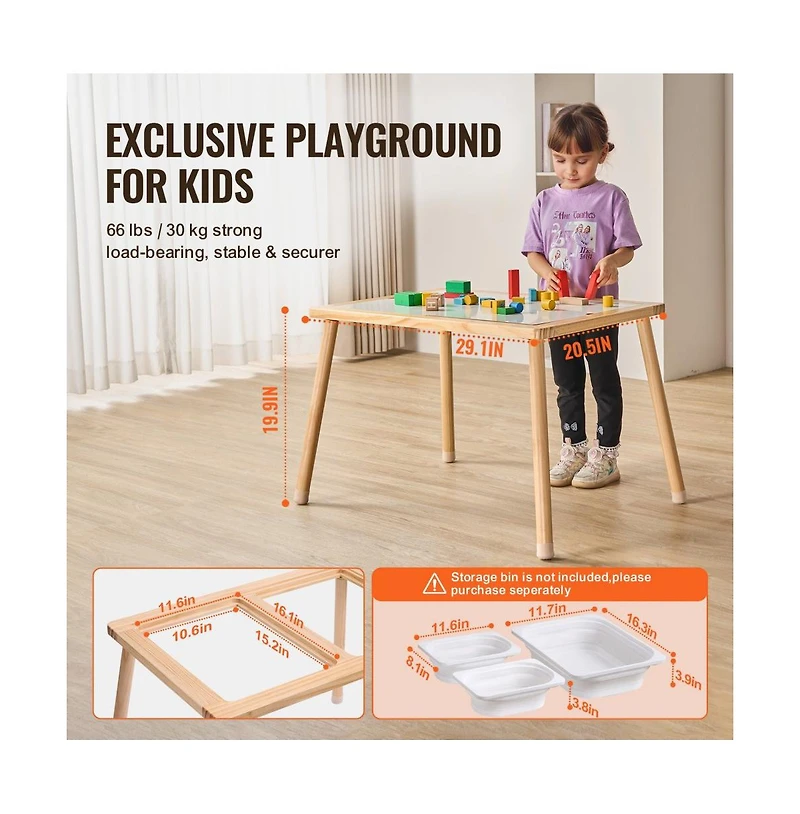 Slickblue Kids Sensory Table Double-Sided Activity Table Indoor Outdoor Play