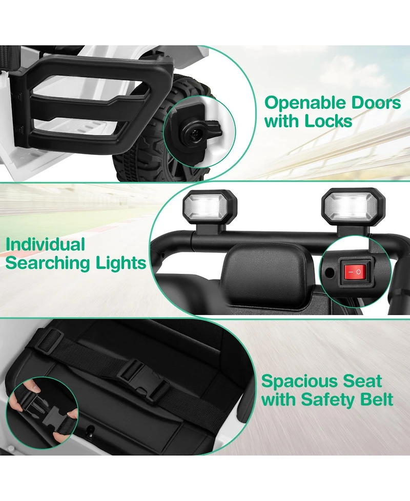 12V Kids Ride on Truck Car with Remote Control Threaded Wheels and 3 Speeds