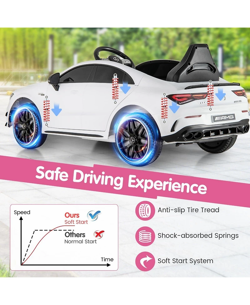 Mecale 12V Kids Ride on Car Mercedes-Benz Amg Cla 45 with Remote