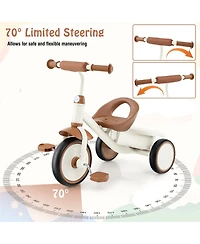 Toddler Tricycle Kids Trike with Adjustable Seat and Storage Basket Aged 3-5 Years Old