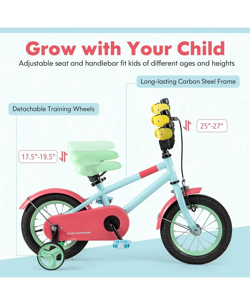Kids Bike with Adjustable Handlebar and Saddle Blue