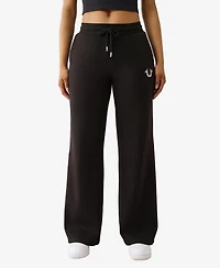True Religion Women's Lurex Buddha Straight Leg Pants