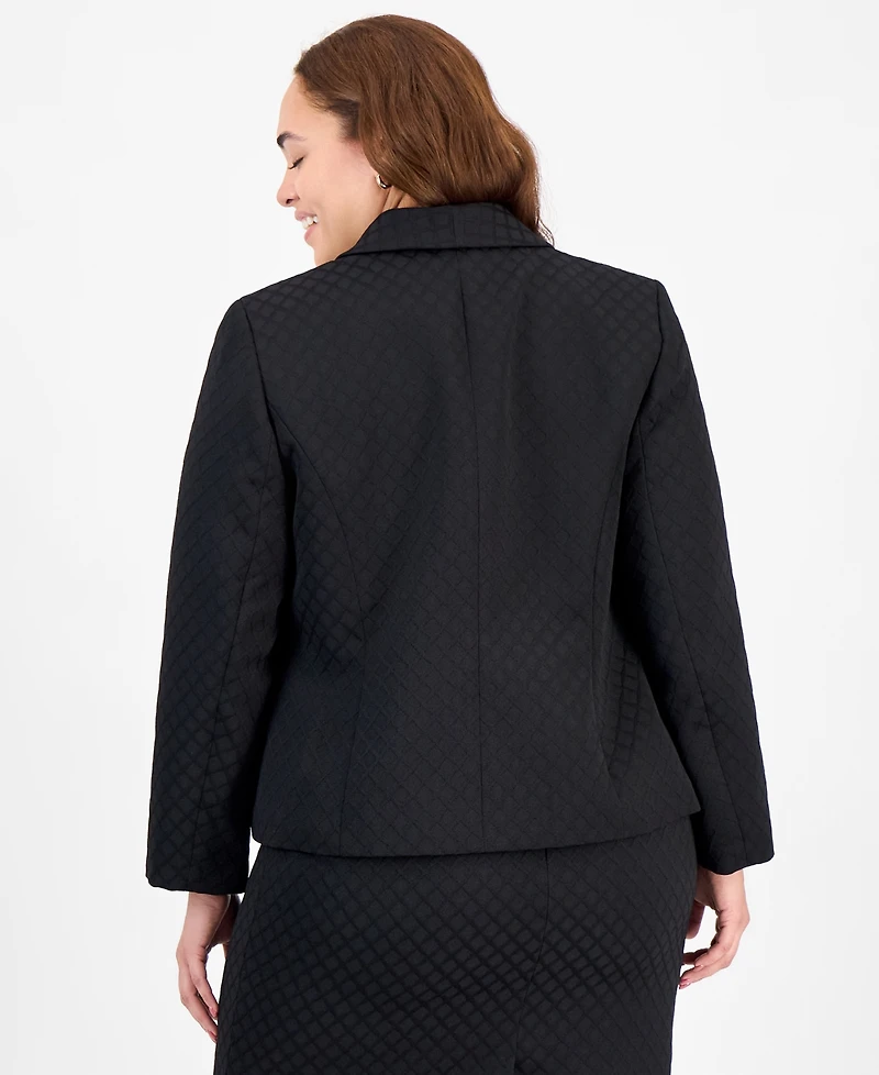 Le Suit Plus Shawl-Collar Jacket & Pencil Skirt Set