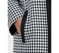 Le Suit Plus Houndstooth Topper Jacket & Sleeveless Dress