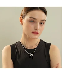 Sterling Silver 18k Gold Plated Colette Chic Ribbon Stud Earrings