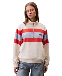 Calvin Klein Jeans Women's Rugby Stripe Half-Zip Sweatshirt