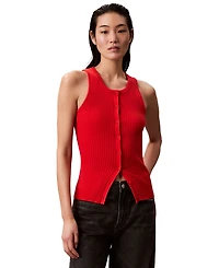 Calvin Klein Jeans Women's Smooth Cotton Rib Sweater Tank