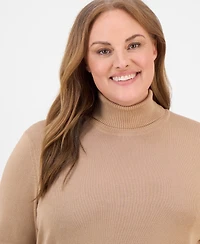 Anne Klein Plus Short-Sleeve Turtleneck Top