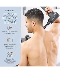 LifePro Sonic Lx Professional Heated Percussion Massage Gun with 9 Speeds & 10 Attachments for Deep Tissue, Neck & Back Relief