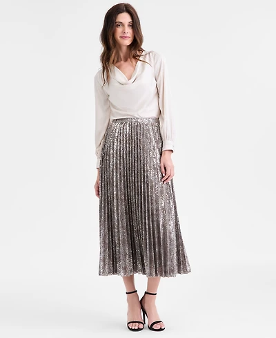 Anne Klein Women's Pull-On Pleated Midi Skirt