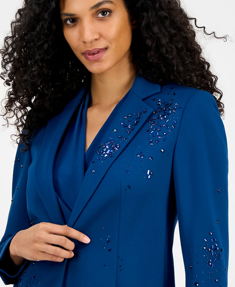 Anne Klein Women's Embellished One-Button Jacket