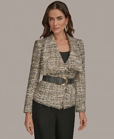 Donna Karan New York Women's Belted Tweed Jacket