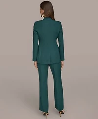 Donna Karan New York Womens Belted Hardware Jacket Straight Leg Pants