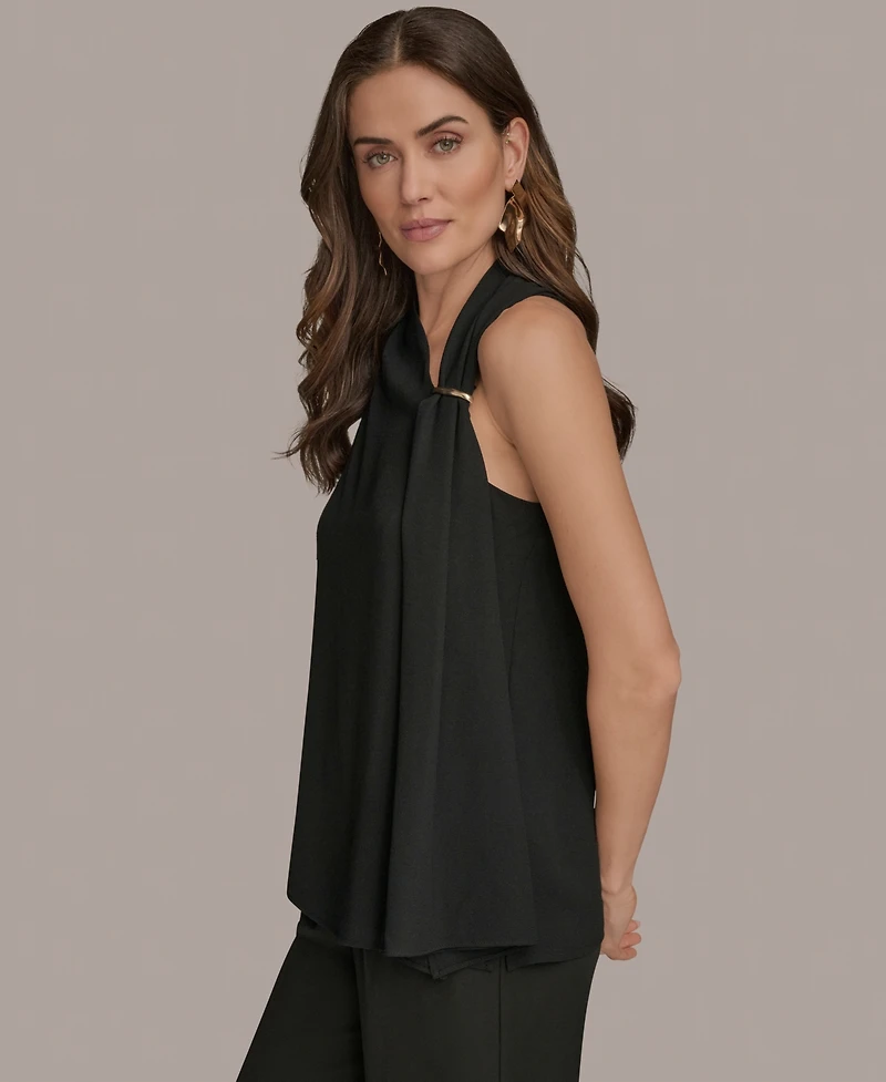 Donna Karan New York Women's Sleeveless Scarf-Tie Top