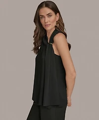 Donna Karan New York Women's Sleeveless Scarf-Tie Top