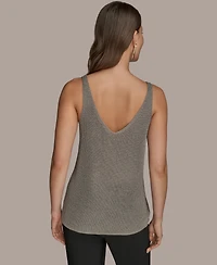 Donna Karan New York Women's Metallic V-Neck Sweater Shell