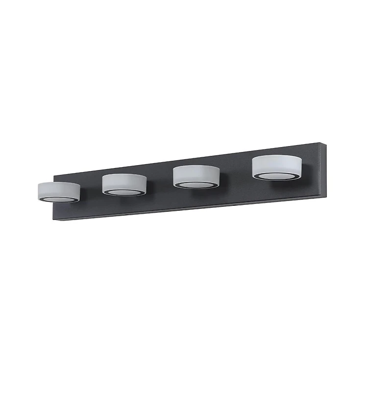 Flynama Led Modern Black 4-Light Vanity Lights Fixtures Over Mirror Bath Wall Lighting