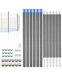 Yescom Universal Trampoline Replacement Enclosure Poles Accessories with Clamp and Hardware Fits 6 Straight Poles Trampoline