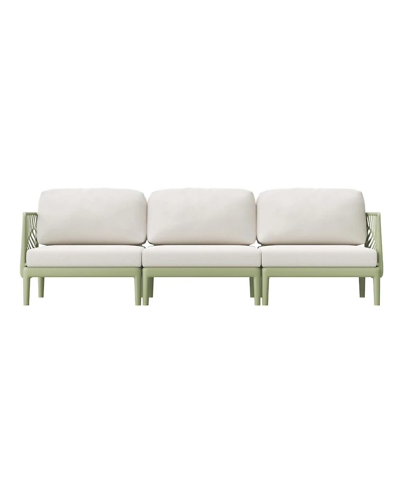 WestinTrends Modern Polypropylene Resin 3 Seat Outdoor Patio Sofa