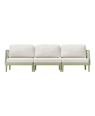 WestinTrends Modern Polypropylene Resin 3 Seat Outdoor Patio Sofa