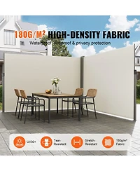 Slickblue Waterproof Retractable Side Awning Privacy Screen for Garden Patio or Balcony Use