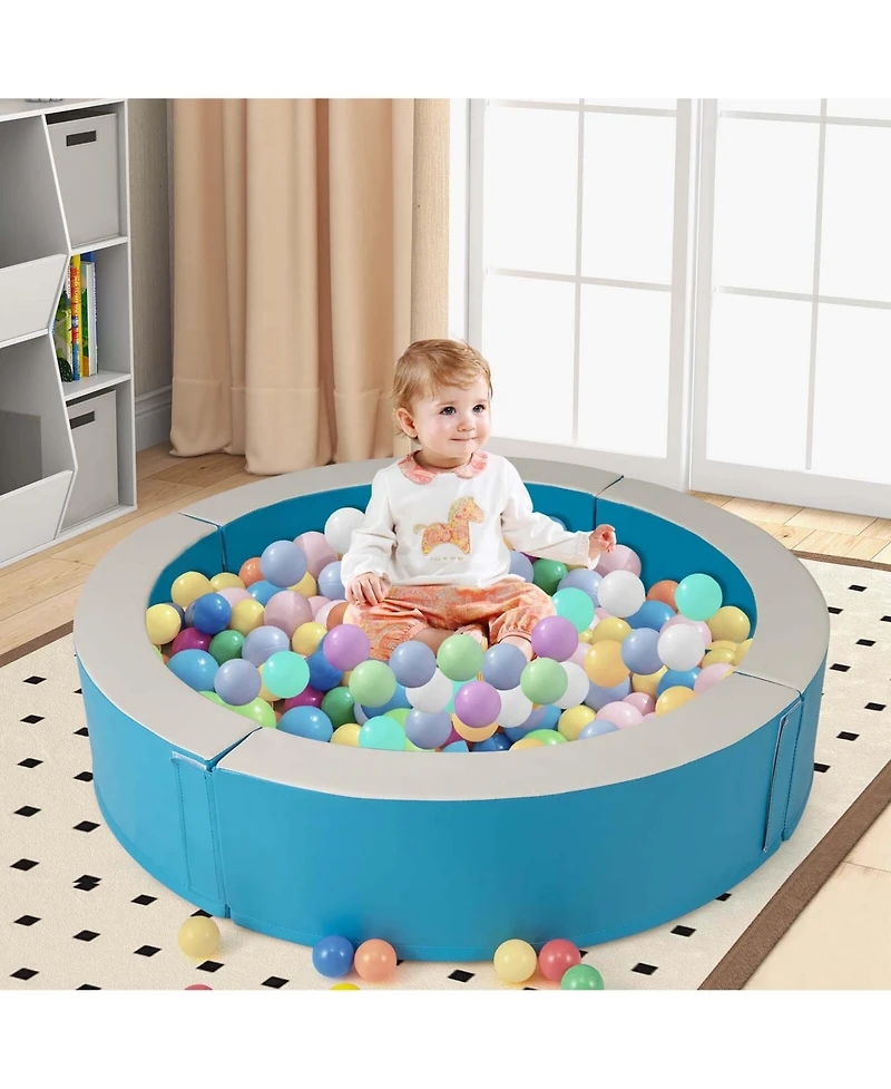 44.5" x 10" Baby Ball Pit Detachable Foam with 50 Colorful Ocean Balls