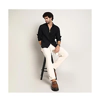 Campus Sutra Men's Onyx Black Everyday Solid Shirt