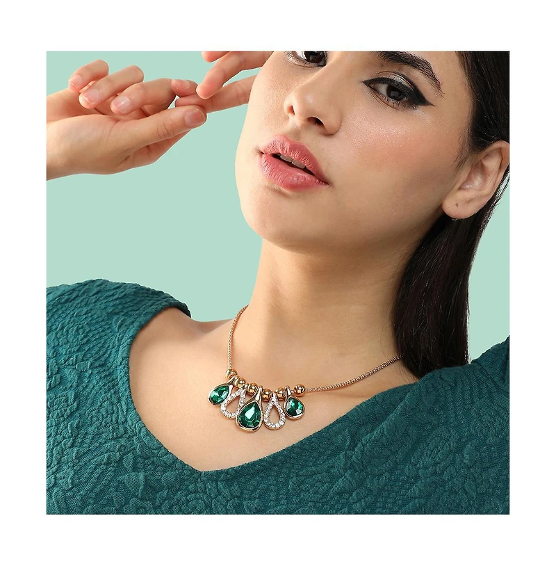 Sohi Teardrop-Stone Statement Necklace