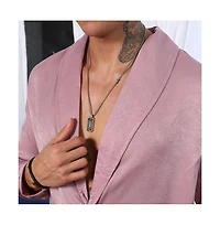Campus Sutra Men's Flamingo Pink Shawl Collar Shirt