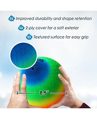 Playground Balls, Kickball, Bouncy Dodge Ball, Handball for Indoor and Outdoor(Rainbow-4 Pack, 8.5-inch)