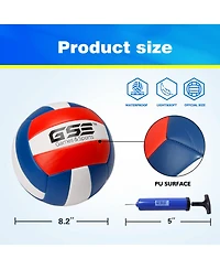Gse Games & Sports Expert Volleyball Net Set with Volleyball, Aluminum Poles, Winch System, Pump, and Carrying Bag (Recreational)