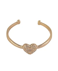 Rachel Rachel Roy Gold Tone Textured Heart Cuff Bracelet