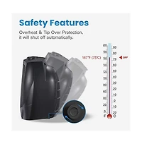 Zafro Portable Space Heater, 750W/1500W Ceramic Fan, Adjustable Thermostat, Energy-Efficient, Safe, Quiet, Quick Heating for Home & Office