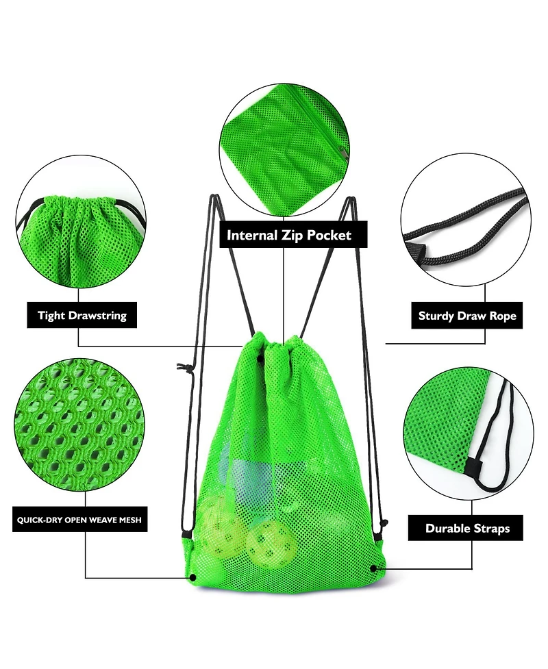 19"x15" Mesh Drawstring Backpack Bag for Sports Gym Gear, Backpacking, Camping Travel (Several Colors Available)